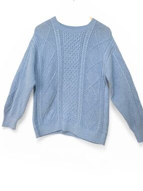 Art Class Girls Cable Knit Sweater Blue Cozy Crewneck XL